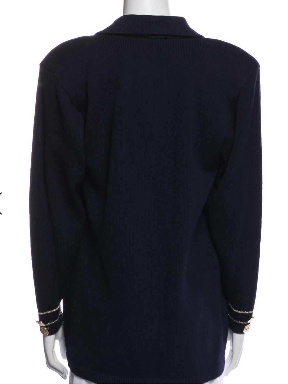 St. John Santana Knit Embroidered Crest Blazer Jacket – Navy Blue – Size M - Picture 7 of 10
